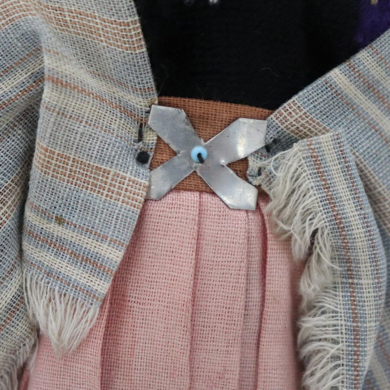 Vintage Native American Navajo Handmade Cloth Beaded Doll of a Lady