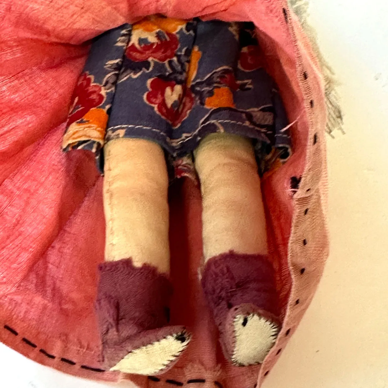 Vintage Native American Navajo Handmade Cloth Beaded Doll of a Lady
