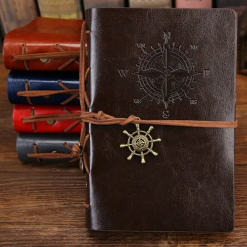 Vintage Pirate A5 Journal With Leather Cover