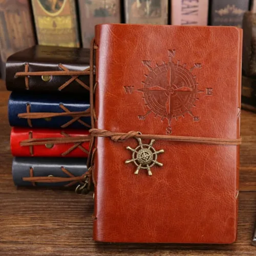 Vintage Pirate A5 Journal With Leather Cover