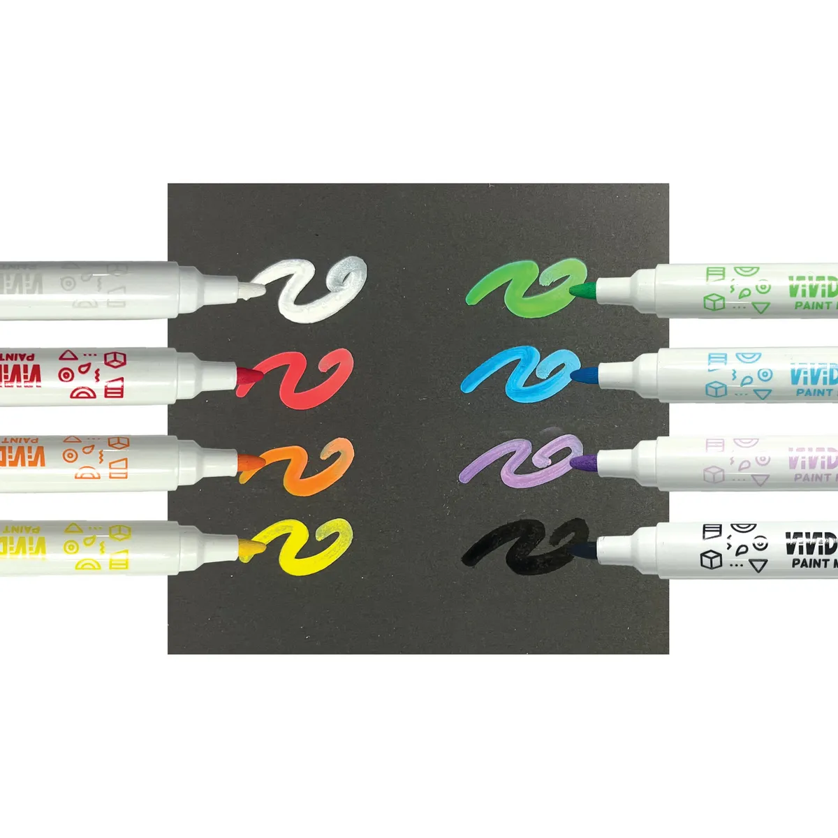 vivid pop! water based paint markers - set of 8