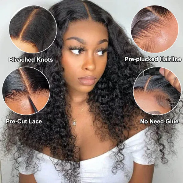 Water Wave Glueless 5x5 Lace Closure Wig Human Hair Wig 100% Human Hair