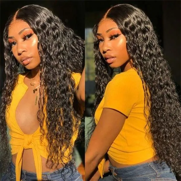 Water Wave Glueless 5x5 Lace Closure Wig Human Hair Wig 100% Human Hair