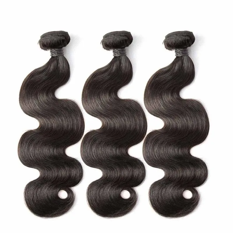 Wavymy Body Wave Virgin Human Hair Weave 3 Bundles With 4x4 Lace Closure