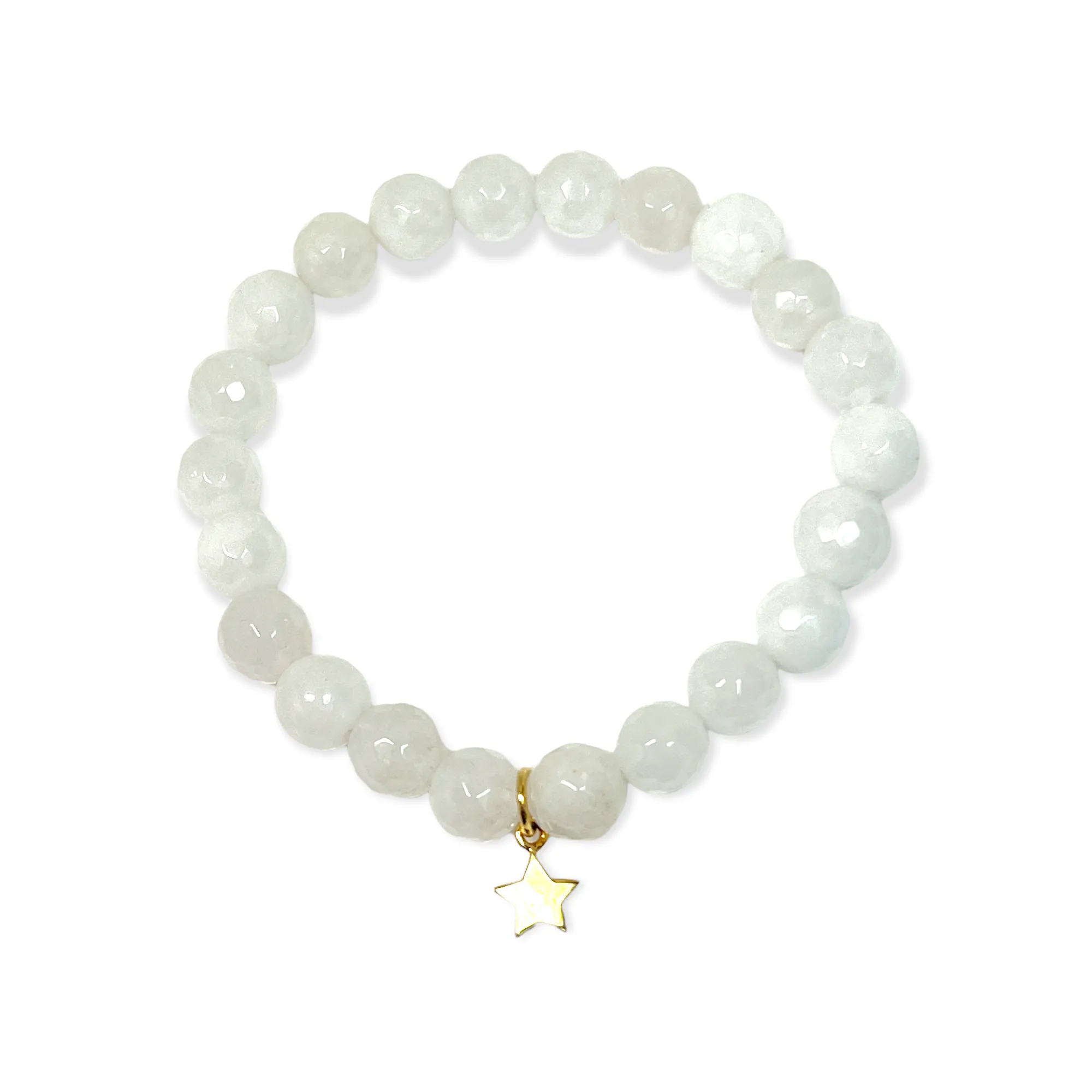 White Quartz with Gold Star Charm "Congratulations" Bracelet Gift Box