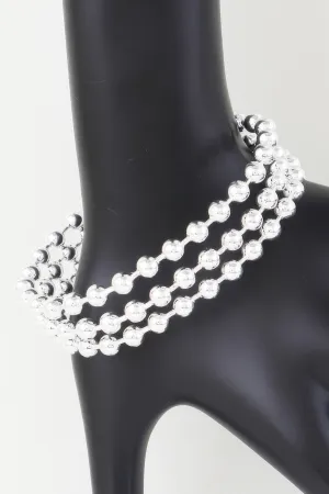 Wide Triple Beaded Cuff Bracelet