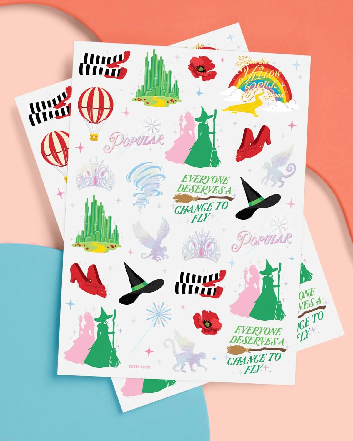 Witch Temporary Tattoos - 52 Iridescent Foil Pcs | Birthday Witch Accessory, Kids Wizard Party Favor, Cute Musical DIY Activity