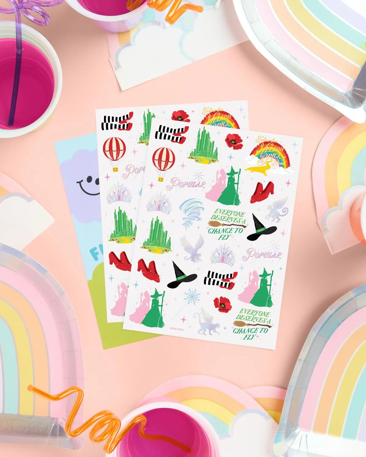 Witch Temporary Tattoos - 52 Iridescent Foil Pcs | Birthday Witch Accessory, Kids Wizard Party Favor, Cute Musical DIY Activity