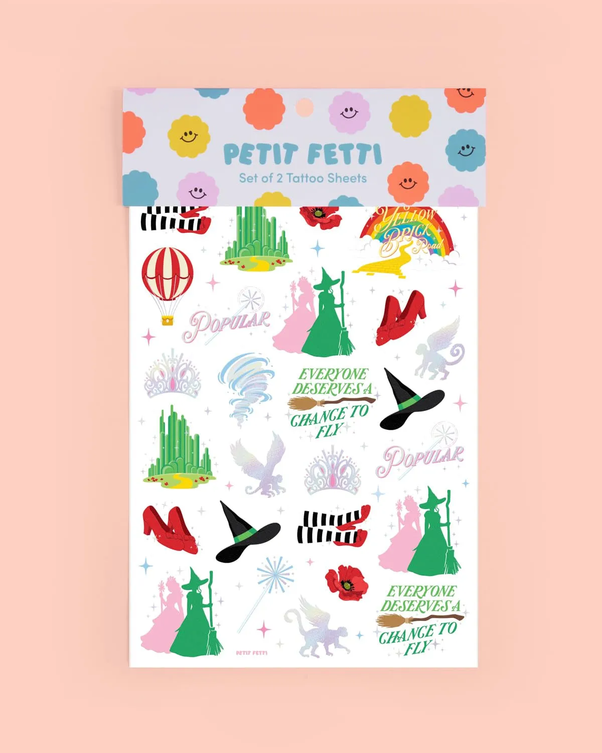 Witch Temporary Tattoos - 52 Iridescent Foil Pcs | Birthday Witch Accessory, Kids Wizard Party Favor, Cute Musical DIY Activity