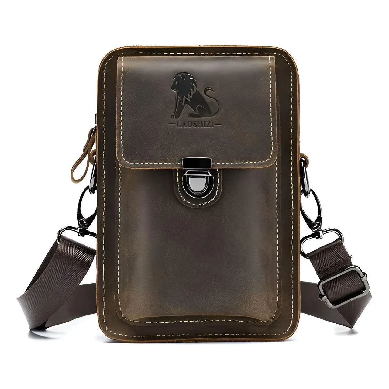 with Strap Adjustable Leather for Waist – Design Vidal and Monumental discount Now or never Bag Functional Bag Multi-Pocket Men