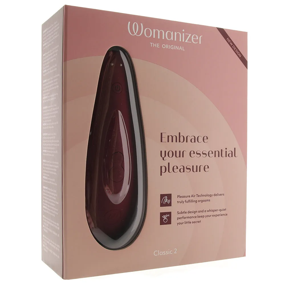 Womanizer Classic 2 Rechargeable Silicone Pleasure Air Clitoral Stimulator Bordeaux