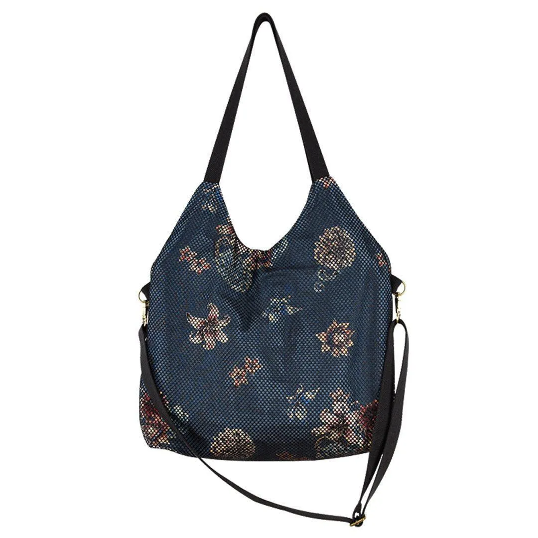 Women Mesh Printed Denim Casual Shoulder Bag Crossbody Bag
