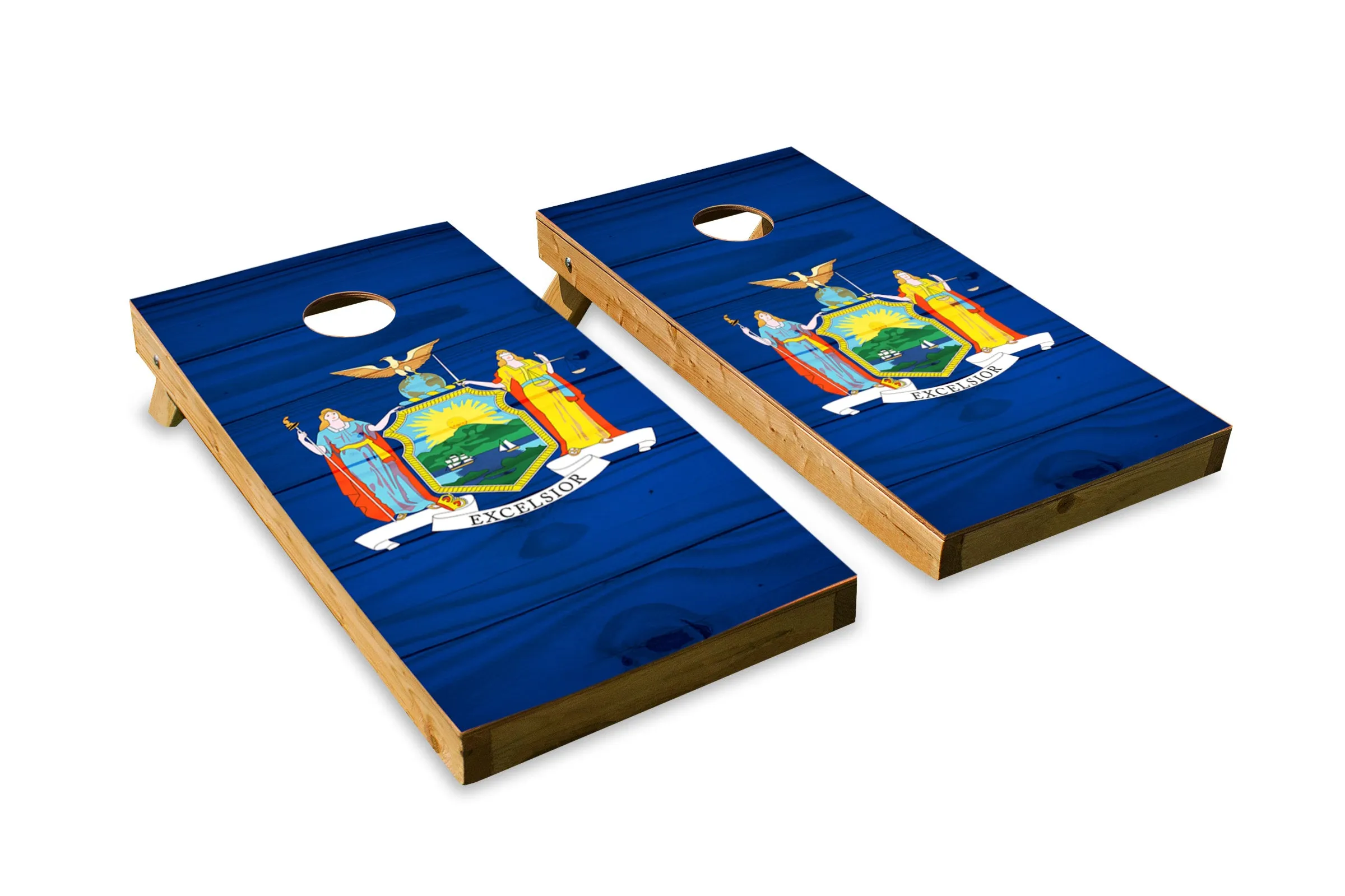 Wood Grain New York State Flag