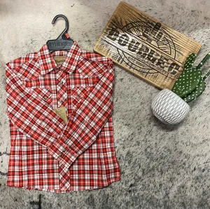 Wrangler Boy's Retro Western Shirt in Red