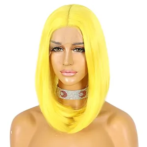 Yellow Bob HD Lace Front Wigs for Women