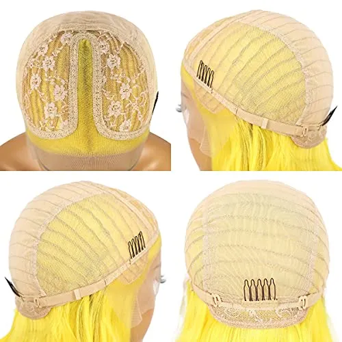 Yellow Bob HD Lace Front Wigs for Women