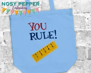You rule applique machine embroidery design (4 sizes included) DIGITAL DOWNLOAD