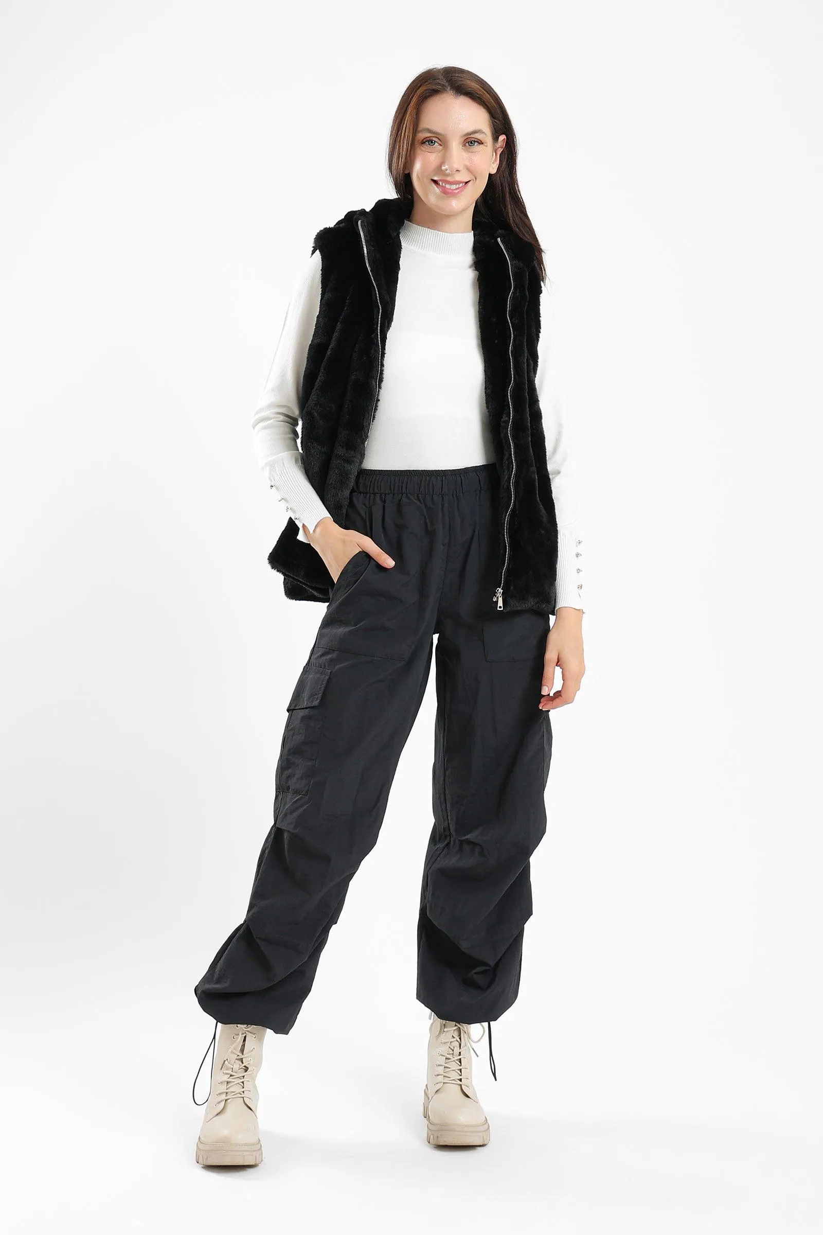 Zipper Closure Black Vest