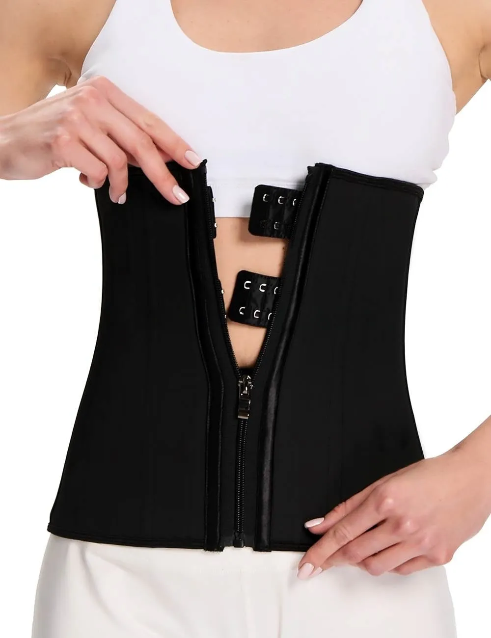 Zippered Egypt 9 Steel Bones Removable Double Belt Trainer