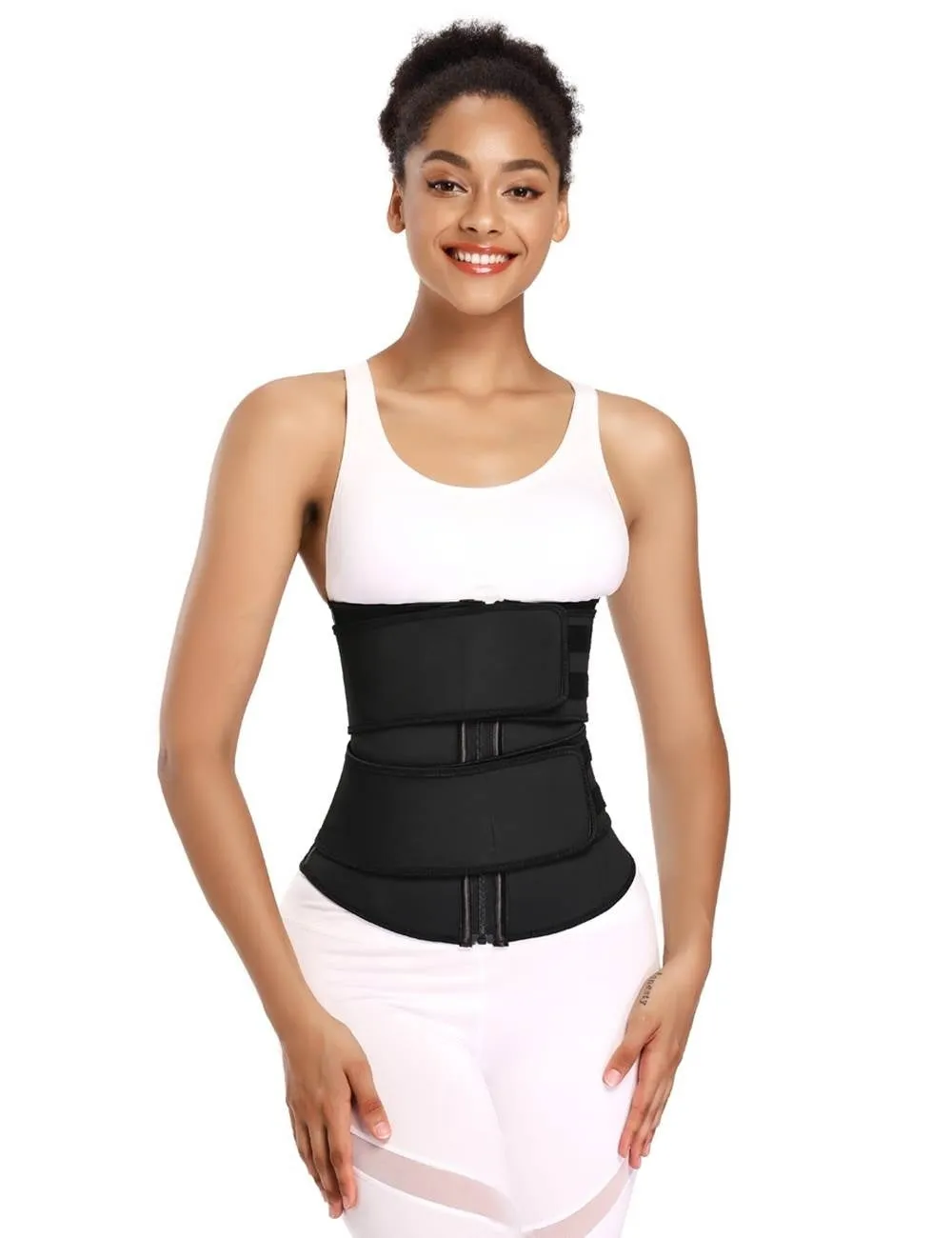 Zippered Egypt 9 Steel Bones Removable Double Belt Trainer