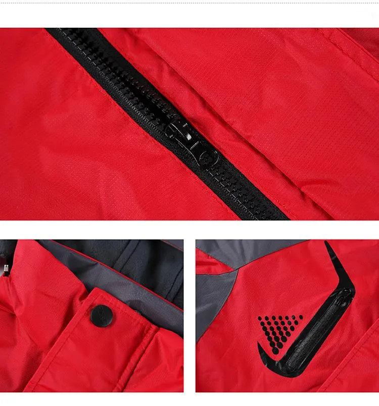 Zippered Long-Sleeved Waterproof Jacket With Hood