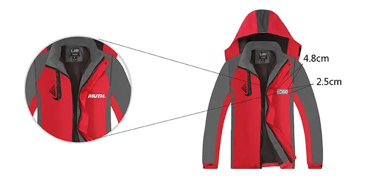 Zippered Long-Sleeved Waterproof Jacket With Hood