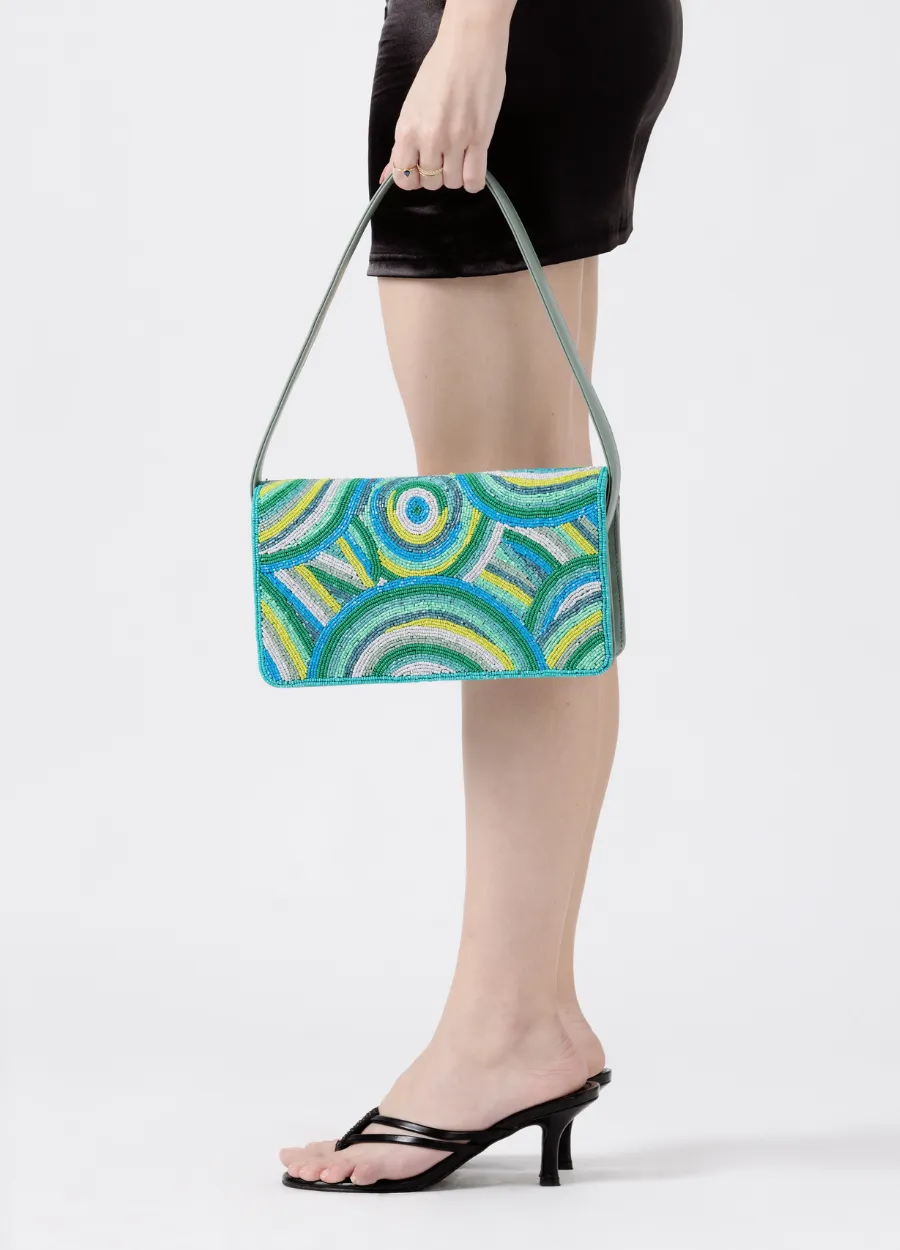 ZOE BAG ~ EMBELLISHED GREEN SWIRL
