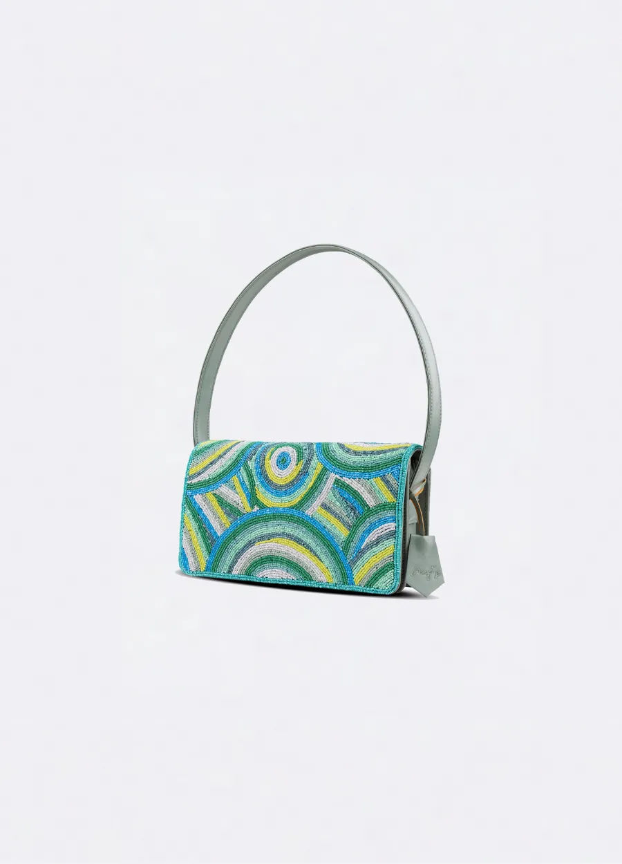 ZOE BAG ~ EMBELLISHED GREEN SWIRL