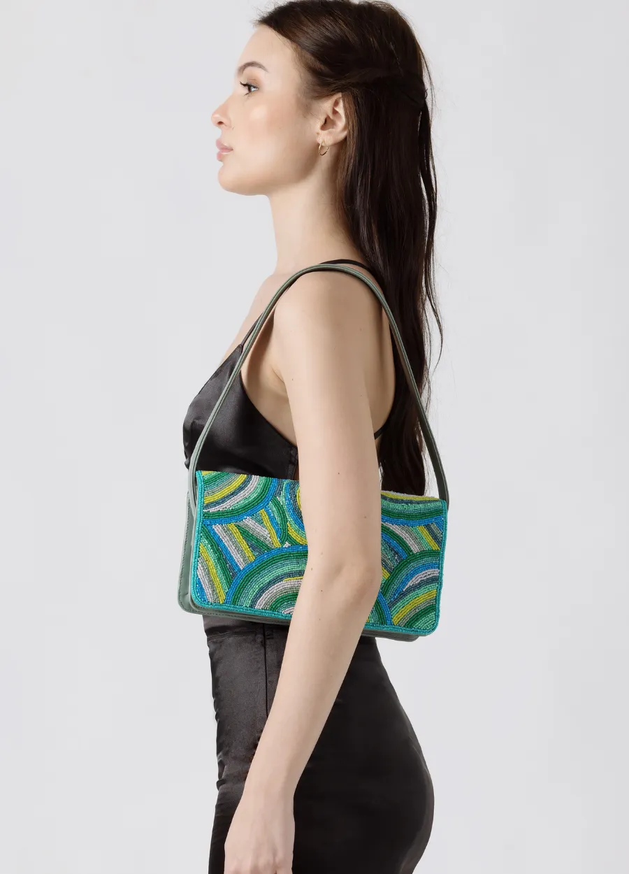 ZOE BAG ~ EMBELLISHED GREEN SWIRL